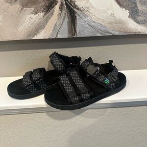 G defy black Open-Toe Sandals with Thick Sole and Adjustable Straps size 14